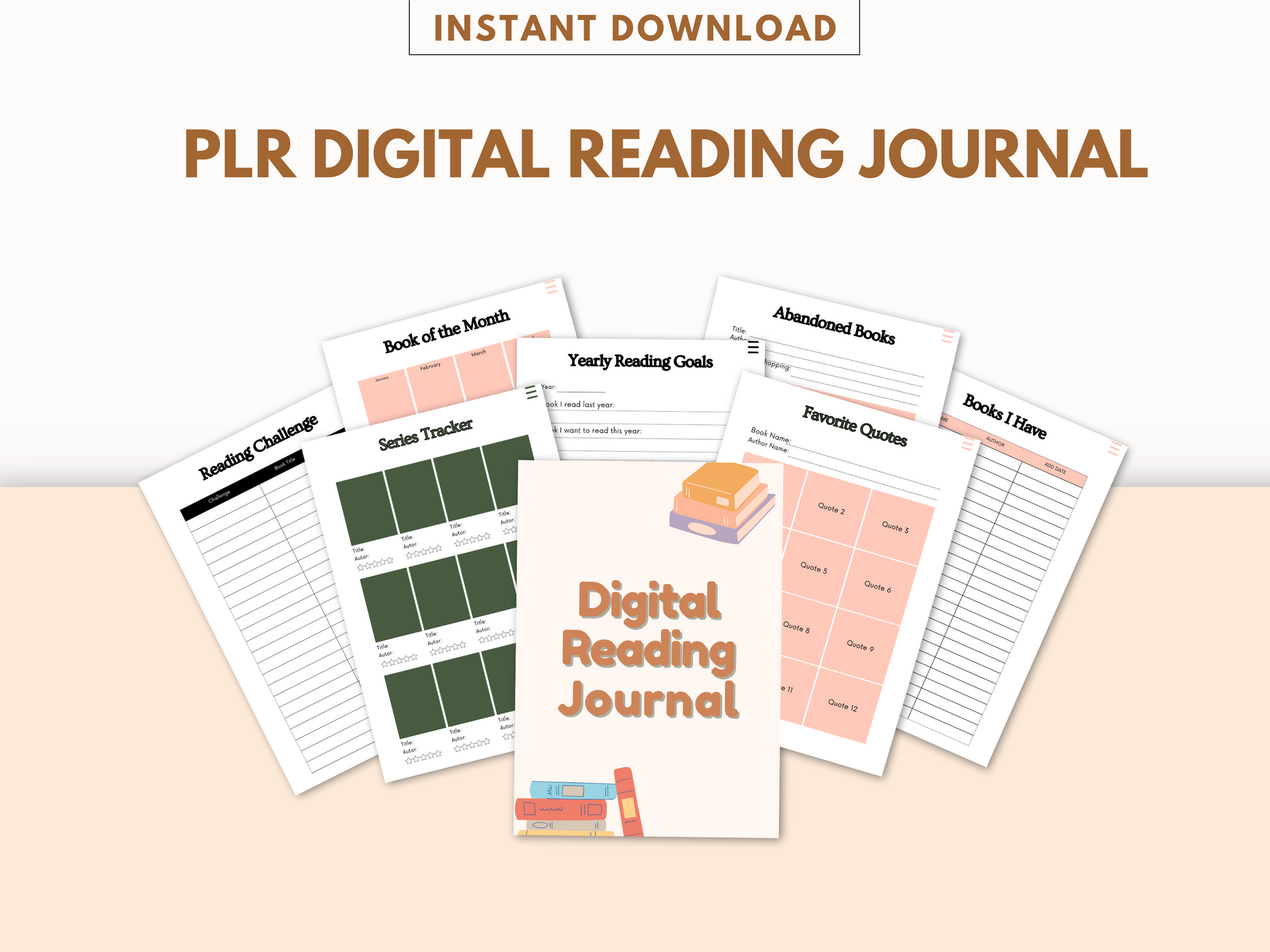 Digital Reading Journal, Hyperlinked PDF File For Goodnotes, Notability